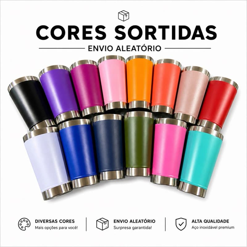 Copo Térmico Para Cerveja Inox 473ml Tampa com Abridor Cor Aleatória Envio Rápido