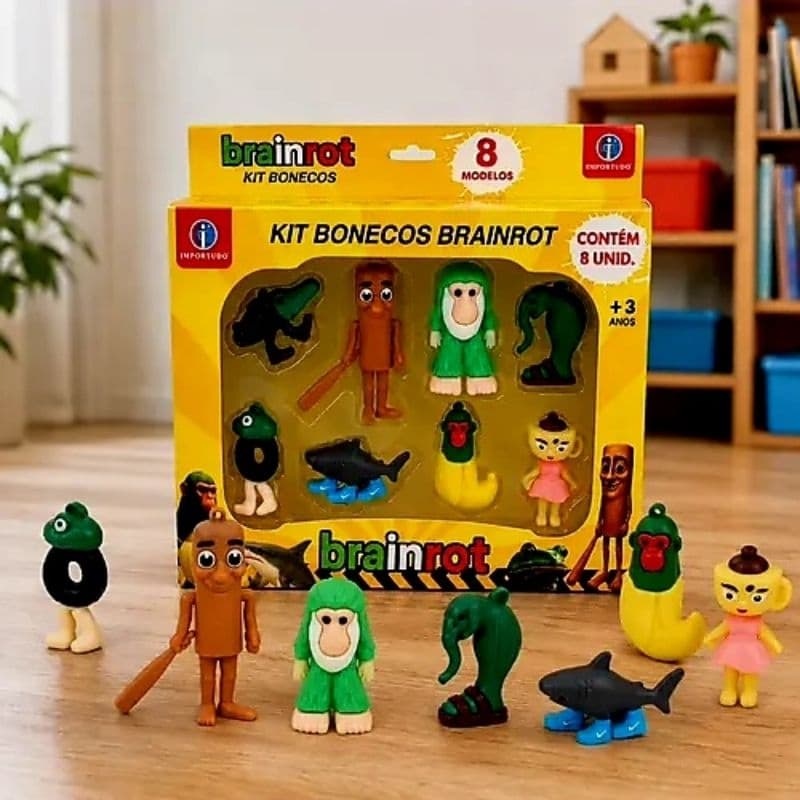 kit 8 modelos de bonecos 8 cm Brainrot Colecionável personagens divertidos