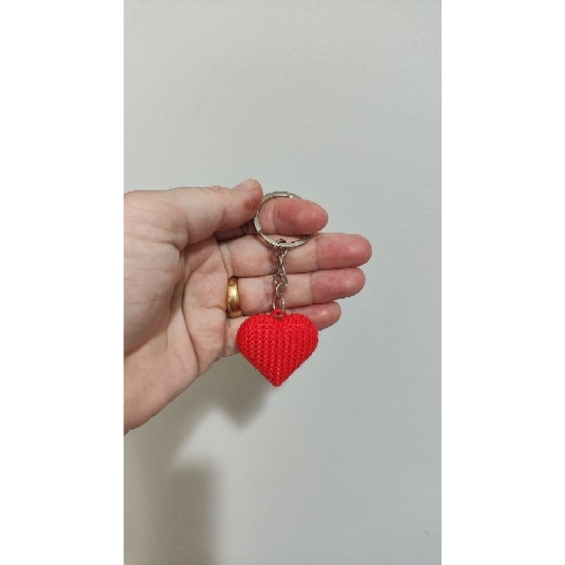 Chaveiro Coração com textura tricô/ Lembrancinha/ Impressão 3D