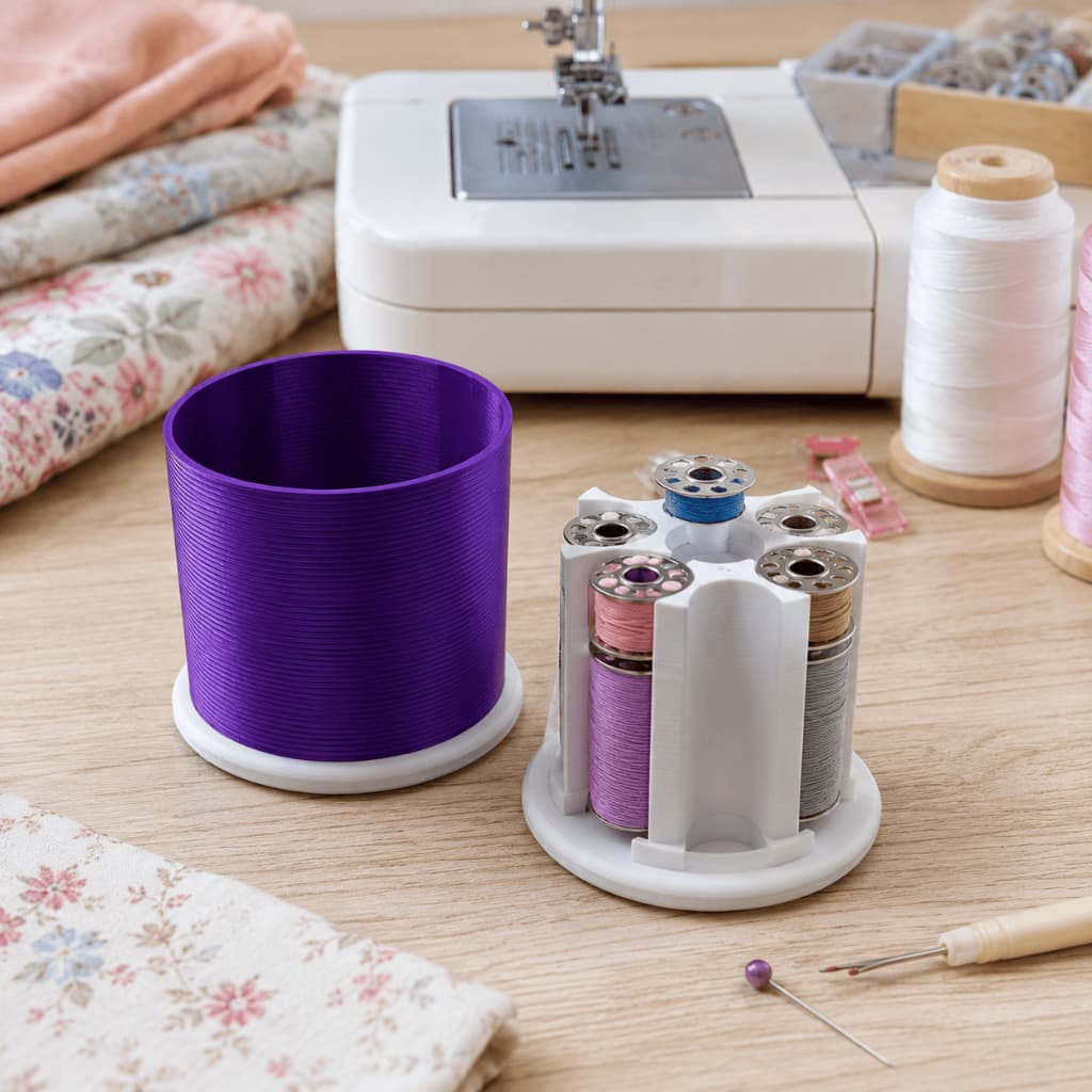 Porta Bobinas para Máquina de Costura com Tampa Personalizada Singer Brother Janome Juki