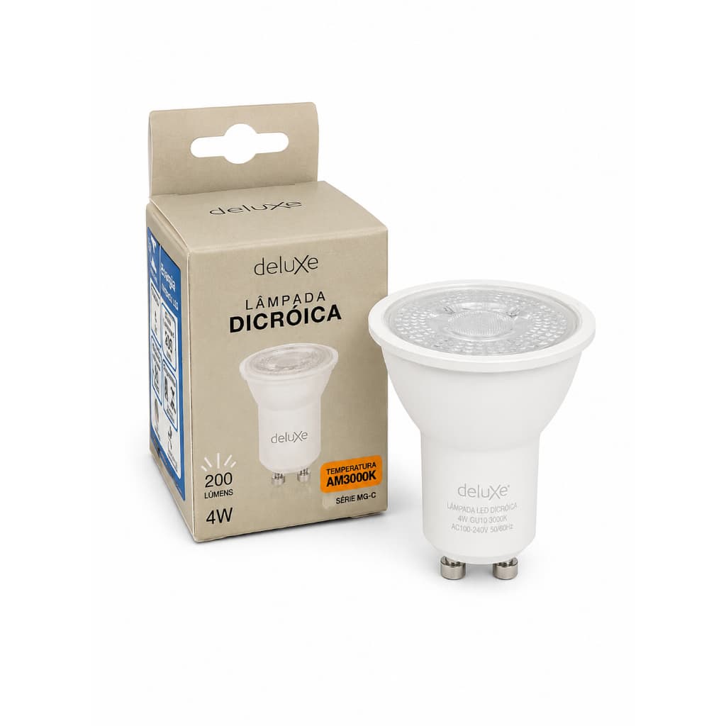 Lampada Dicroica 200 lumens 4w 3000K
