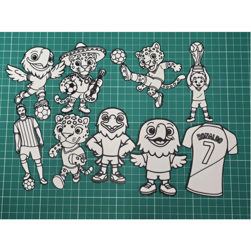 placa 3D para colorir futebol