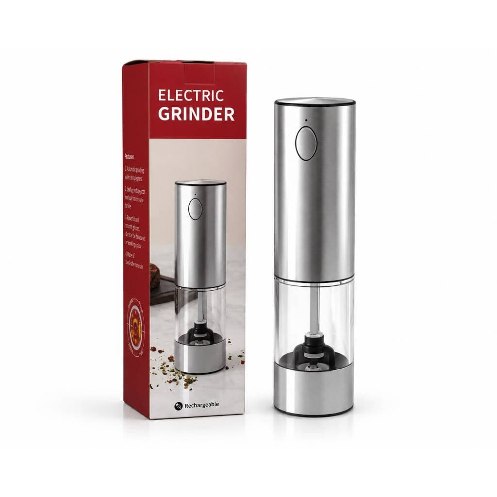 Moedor Elétrico de Pimenta e Sal Recarregável USB Moedor Automático Ajuste de Granulação Fina e Grossa em Cerâmica