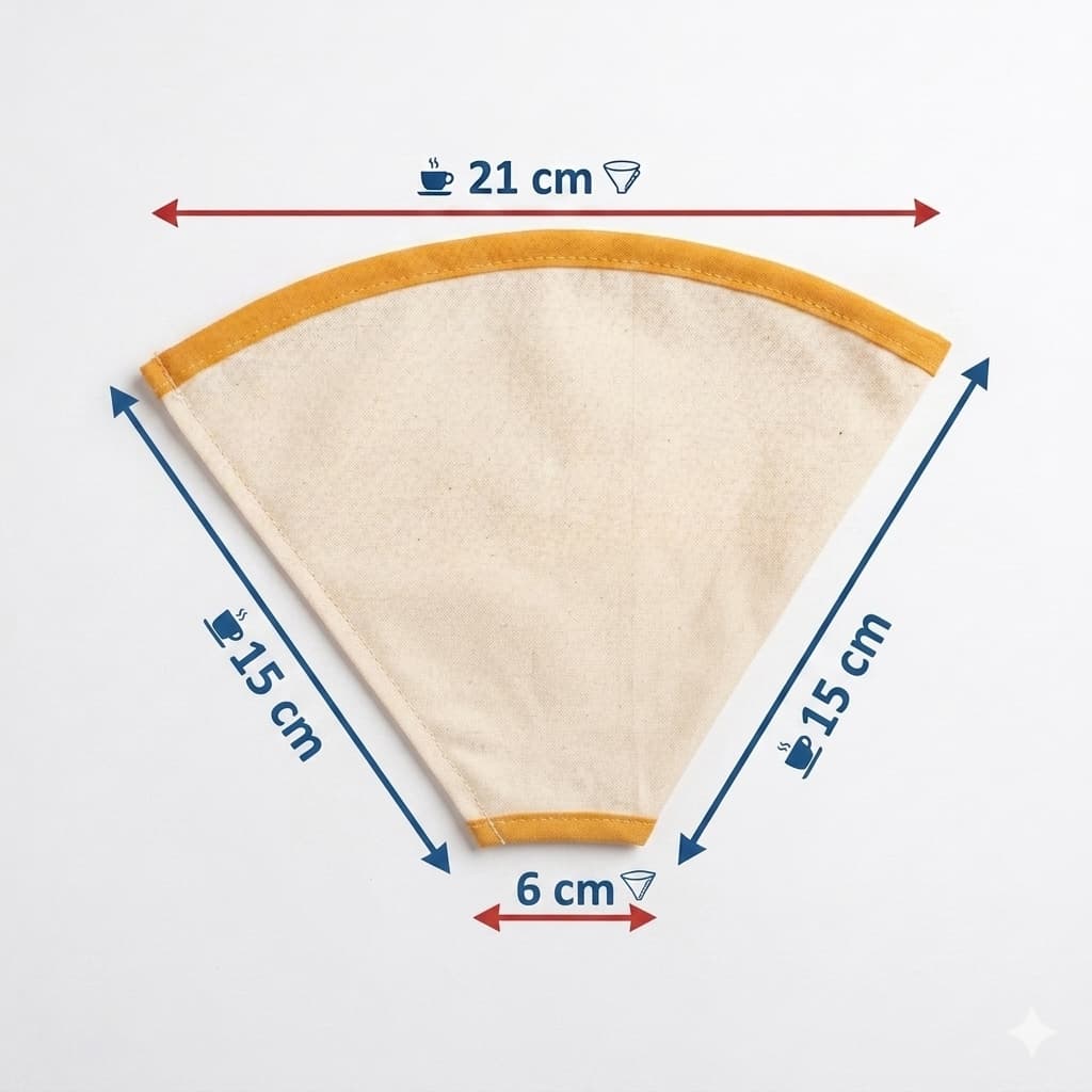 Kit 2 Coador Passador de Café Reutilizável 100% Algodão Crú Tamanho 103 Cores Sortidas