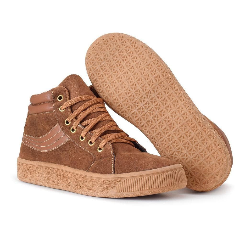 Bota Masculina Casual Cano Médio Premium Confortável Solado Antiderrapante Preto/Caramelo 38 ao 43