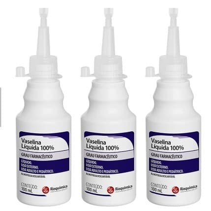 VASELINA LÍQUIDA 100ML  - RIOQUÍMICA KIT COM 3 UNIDADES