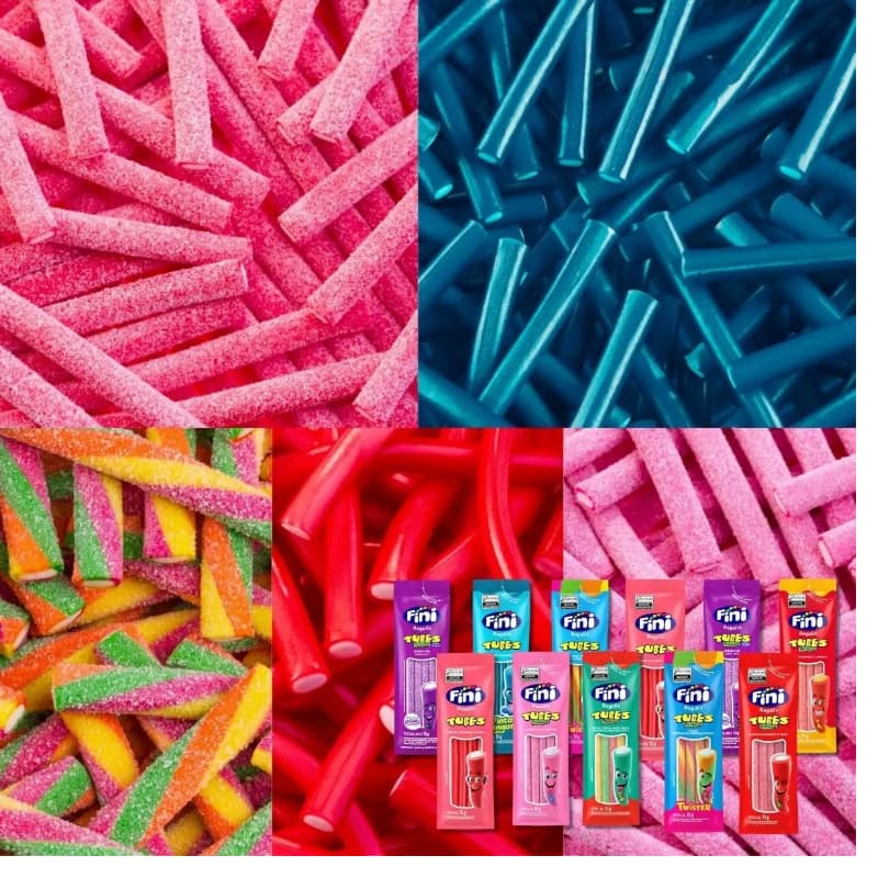 Finis Tubes 15g Caixa com 12 Unidades Balas de Gelatina Sabores Variados