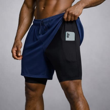Shorts Bermuda Dry 2 em 1 Dupla P ao G3 Plus Size Com Elastano Academia Treino Sport Fitness