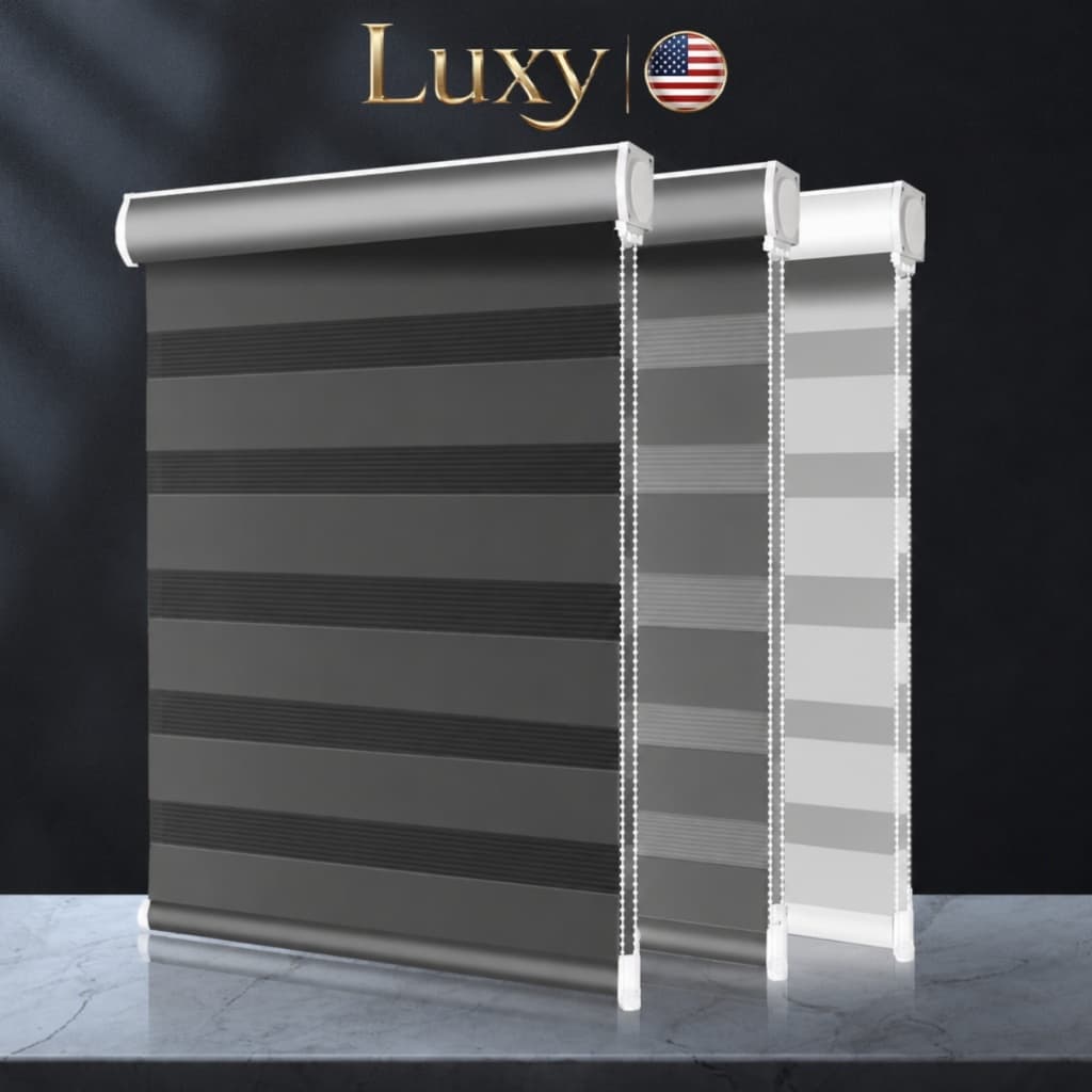 LUXY Persiana Double Vision Zebra com Controle de Luz e Privacidade para Quarto Sala Escritório