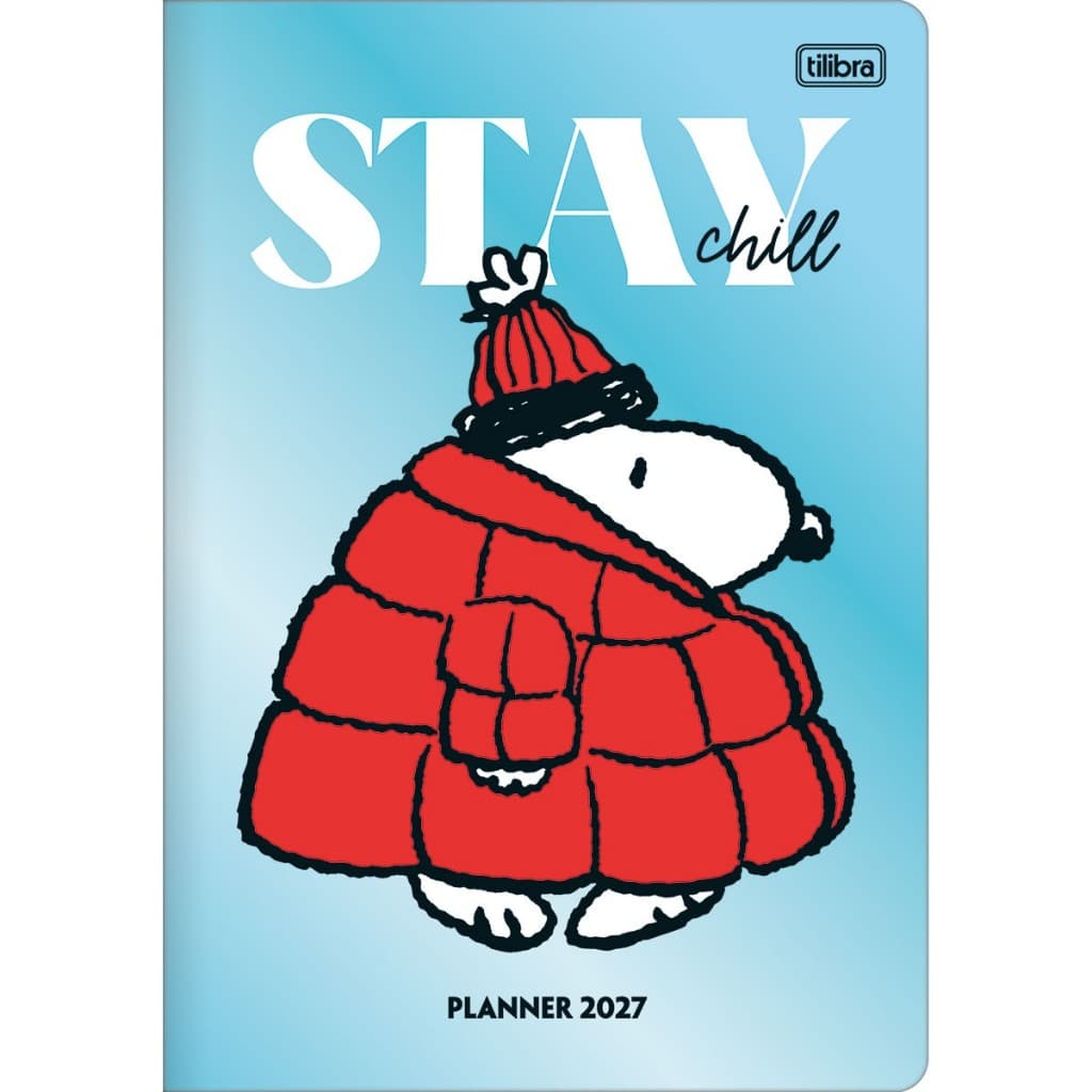 Agenda Planner Snoopy 2027 Grampeado Mensal 20 Folhas - Tilibra