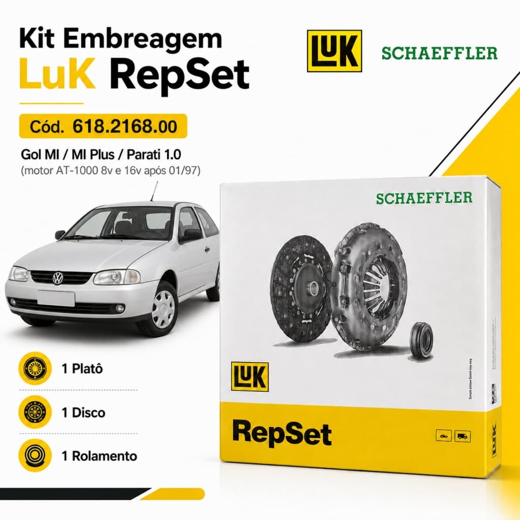 Kit Embreagem Gol 1.0 97/13 G2 G3 G4 At 8v/16v Luk 618216800
