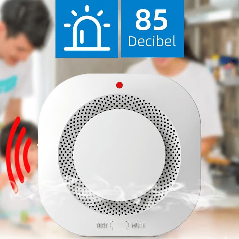 Detector De Fumaça Inteligente Alarme De Incêndio Sonoro 85dB Sem Fio Segurança Para Casa E Comércio