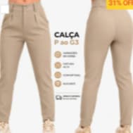 Calca Alfaiataria Reta Feminina Social Elegante Cintura alta