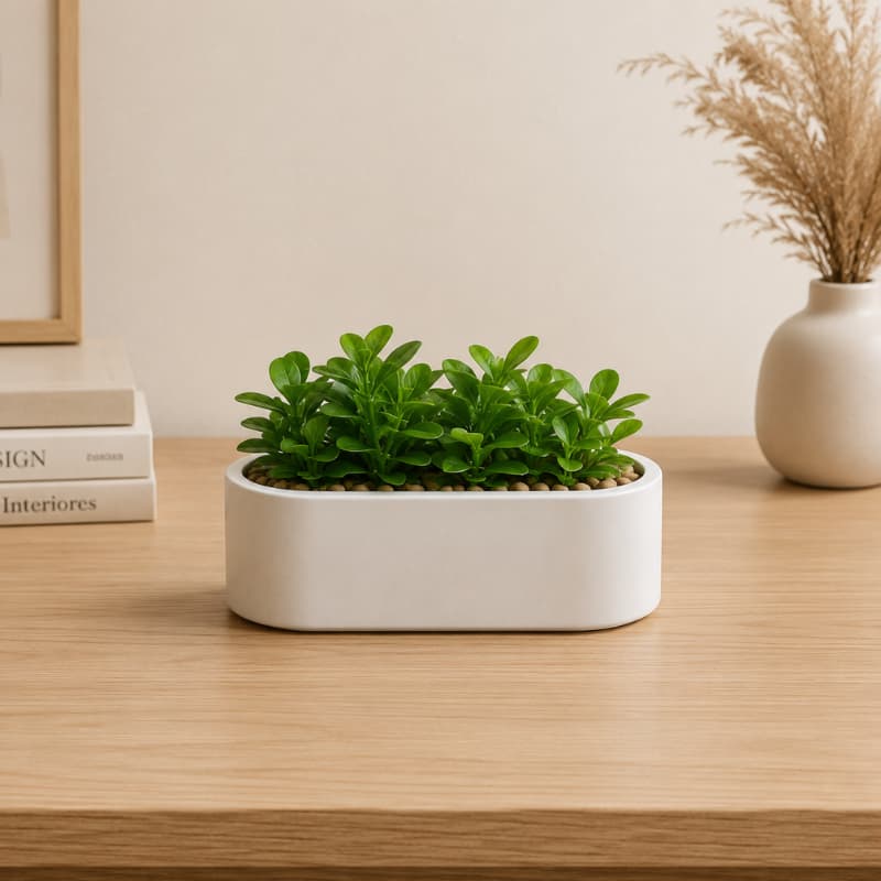 Vaso para Plantas Decorativo Oval em Gesso Cerâmica - Envio Imediato