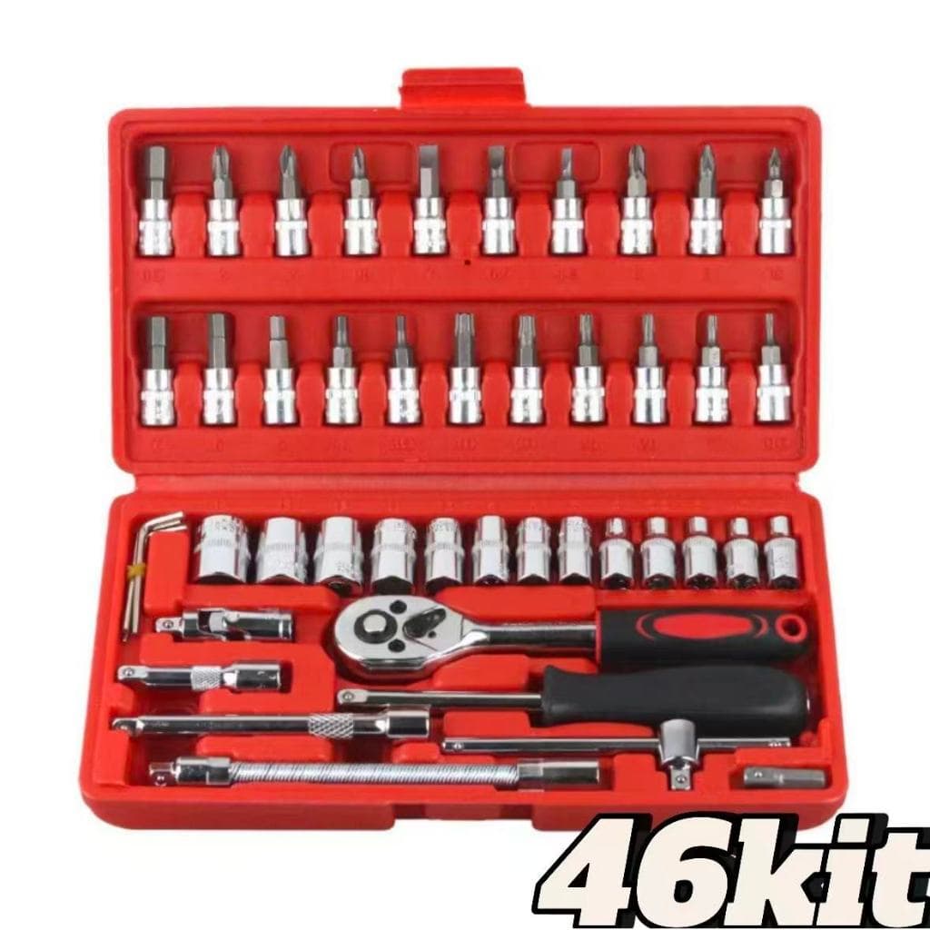 Kit 46 de Ferramentas 46 Peças com Catraca Reversível para Máximo Conforto