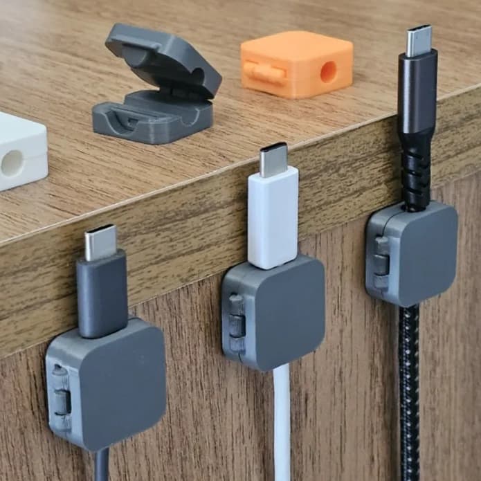 Kit 3 Unidades - Clipe De Mesa - Organizador De Cabos Para Gerenciamento De Cabos