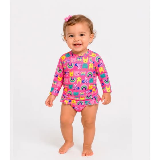 Conjunto Menina Proteção UV Coelho - Kamylus