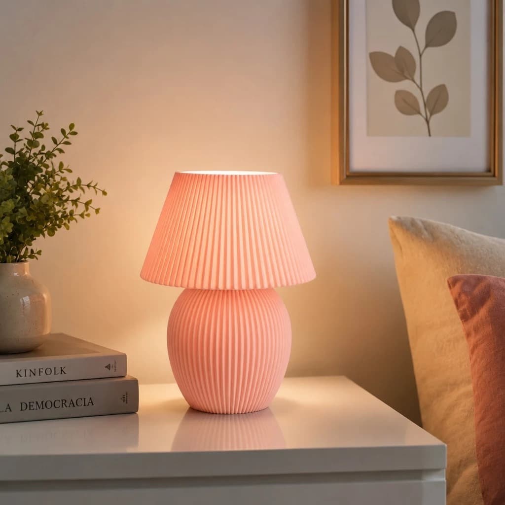 Abajur LED Decorativo Moderno Impresso em 3D Recarregável USB