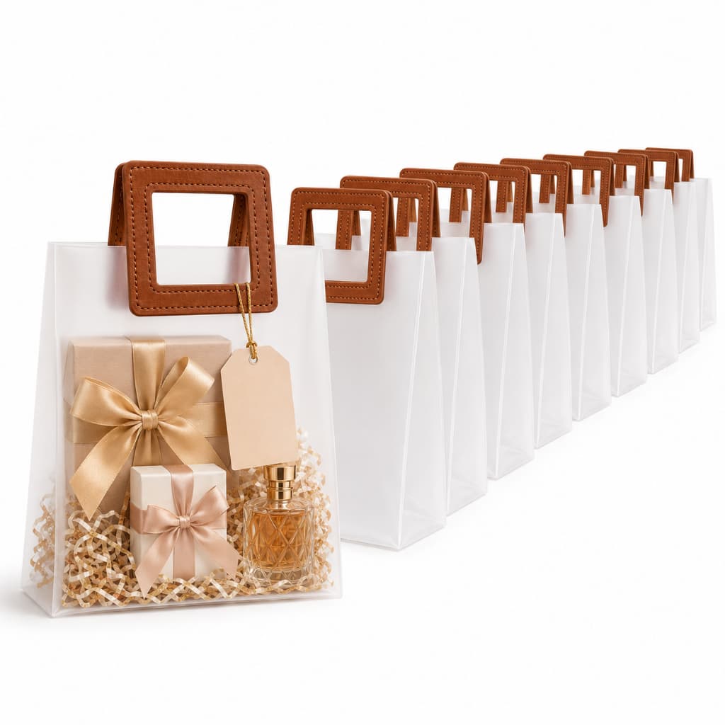 sacolinhas para presente pvc plastico sofisticado embalagem presente sacola lembrancinha eventos luxo reutilizavél kit