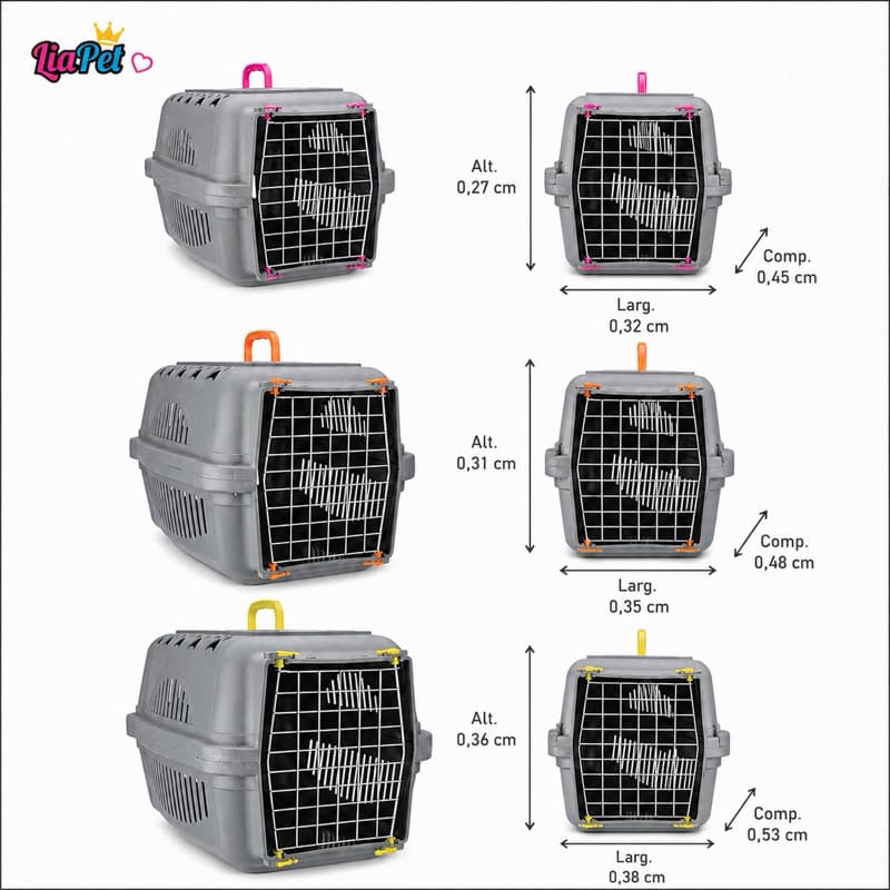 Caixa de Transporte para Cães, Gatos e Pequenos Pets com Porta de Ferro
