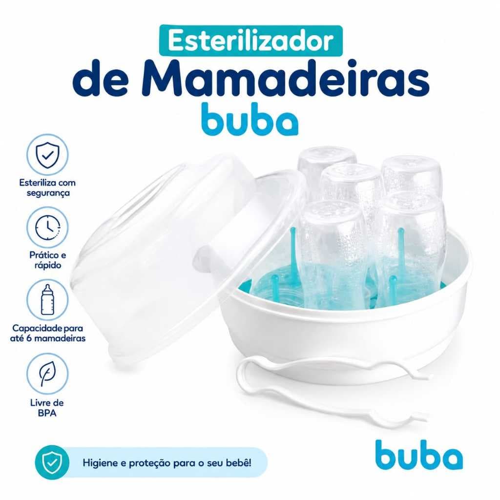 Esterilizador para Mamadeira Microondas Buba Limpa Mamadeiras