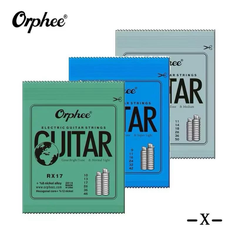 Conjuntos Orphee RX15/RX17/RX19 (Conjunto De Cordas Para Guitarra) De Guitarra Elétrica De Aço Niquelado
