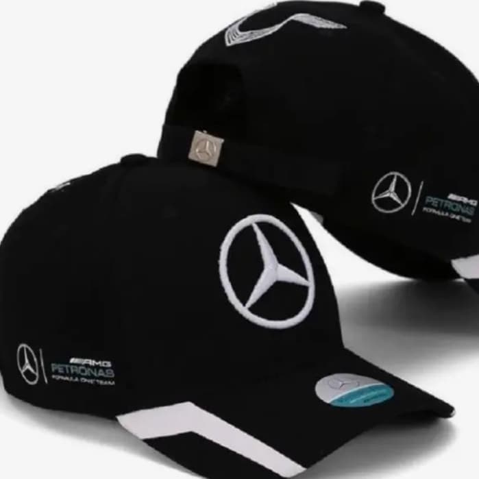 Bone Mercedes Amg Fitao Strapback Envio Imediato Cor Preto