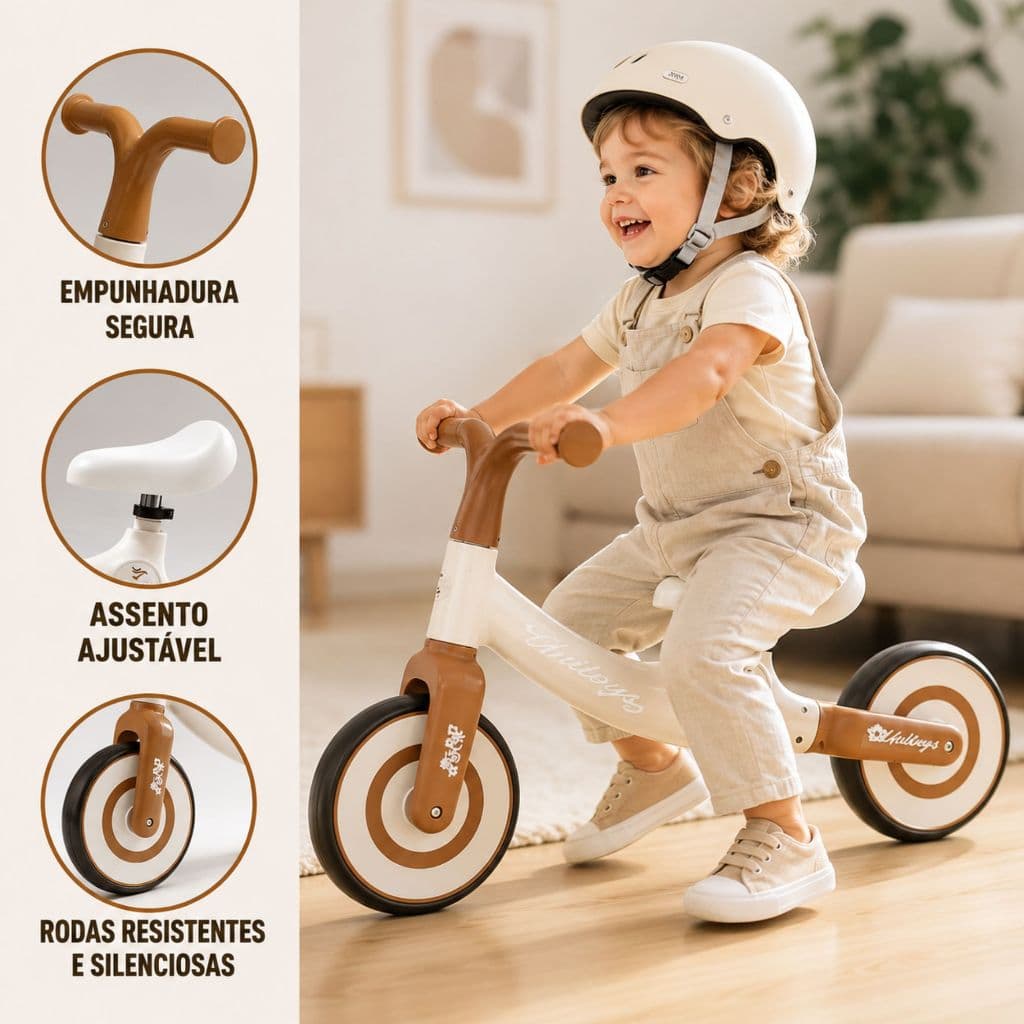 Bicicleta de Equilíbrio Infantil Sem Pedal Triciclo Aprender a Andar Coordenação Motora Achadinhos