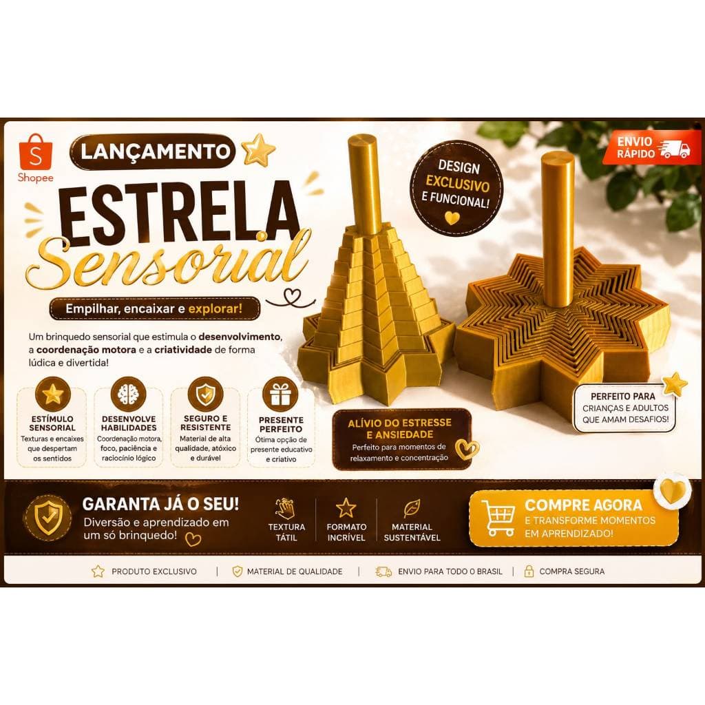 Estrela Sensorial Fidget Toy Antiestresse para Crianças e Adultos