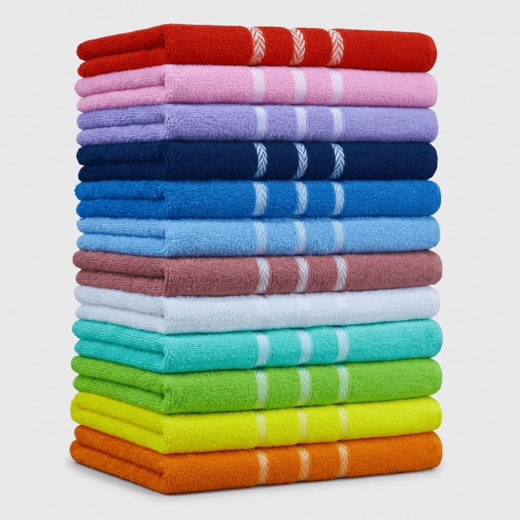 Kit 10 Toalhas de Rosto Grande 40x70cm Felpuda 100% Algodão Macia - Heinig Textil