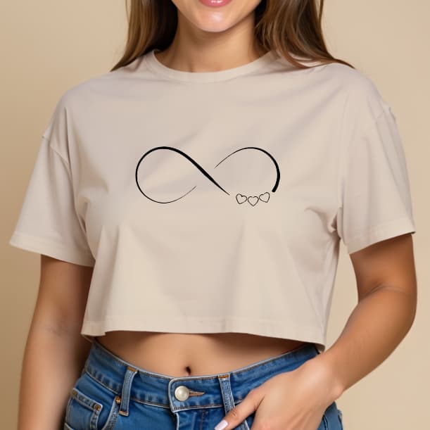 Cropped Estilo Oversized Estampa Infinito Feminino Qualidade Tendencia ENVIO EM 24 HRS!!!