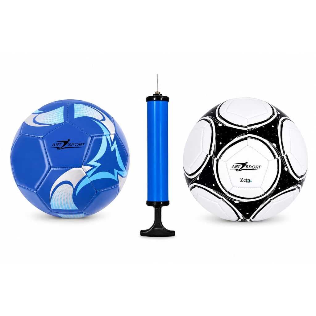 Kit Com 2 Super Bolas De Futebol N 5 + Bomba Com Bico Presente