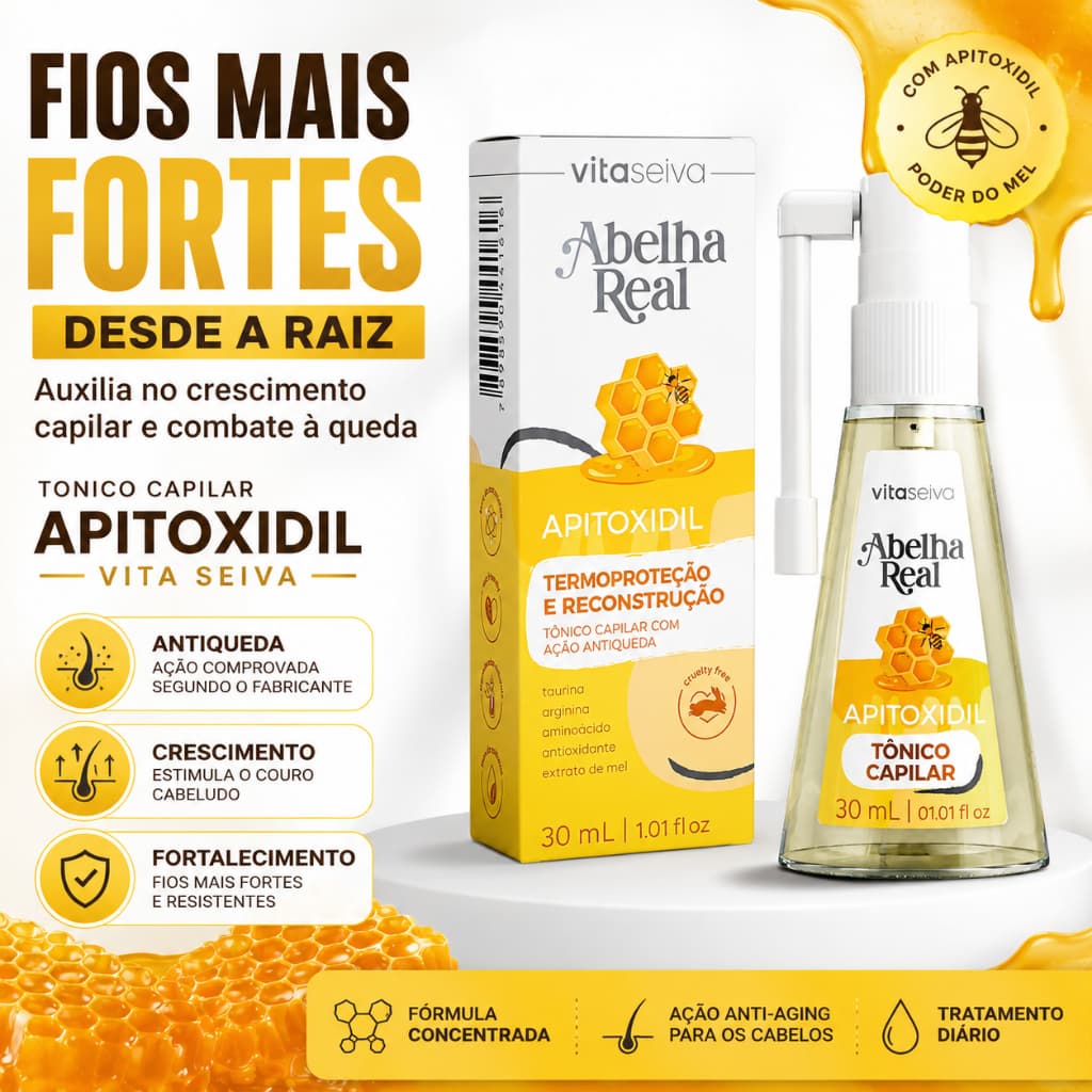 Tônico Capilar Vita Seiva Apitoxidil Crescimento Antiqueda 30ml