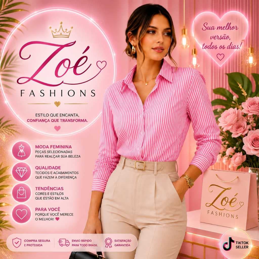 Camisa Social Feminina Listrada em Crepinho – Manga Longa, Gola Colarinho e Estilo Casual Sofisticado