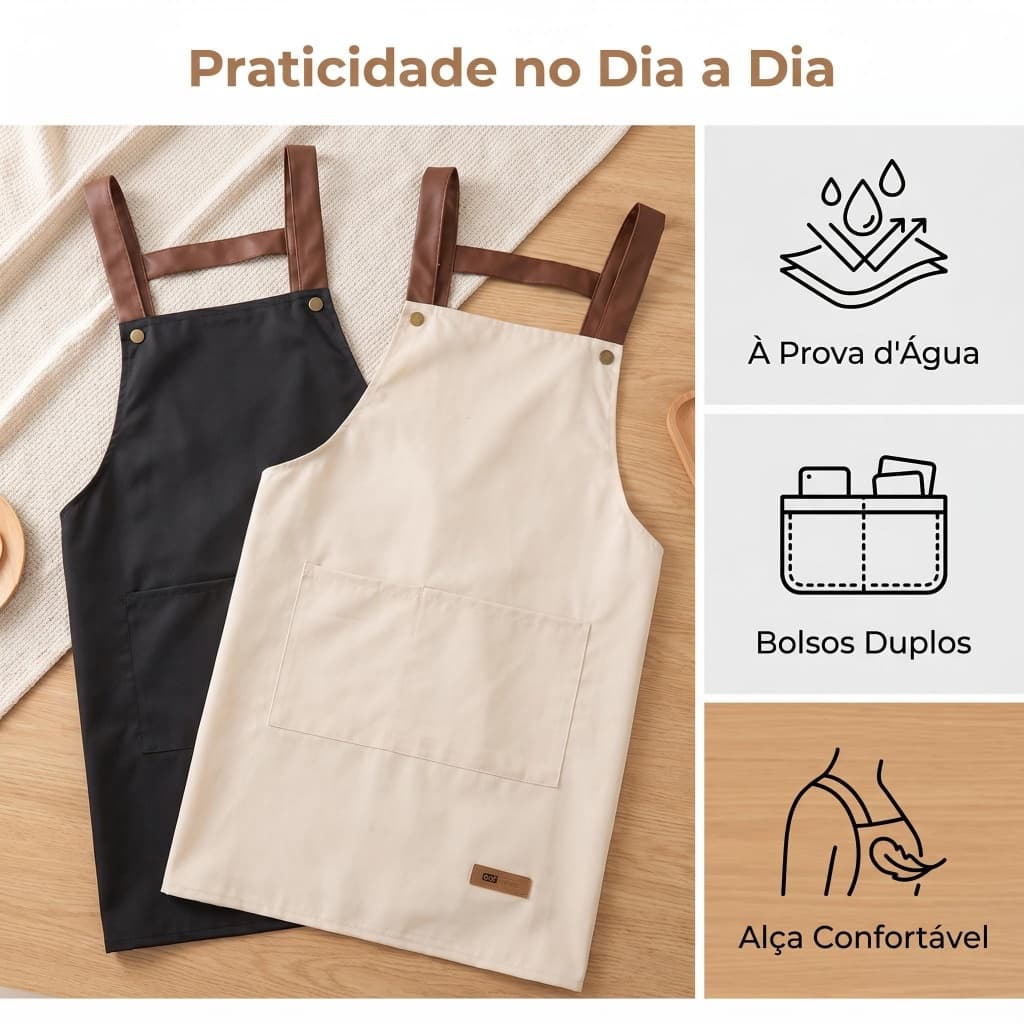 Avental Fácil Limpar Resistente Manchas Cozinha