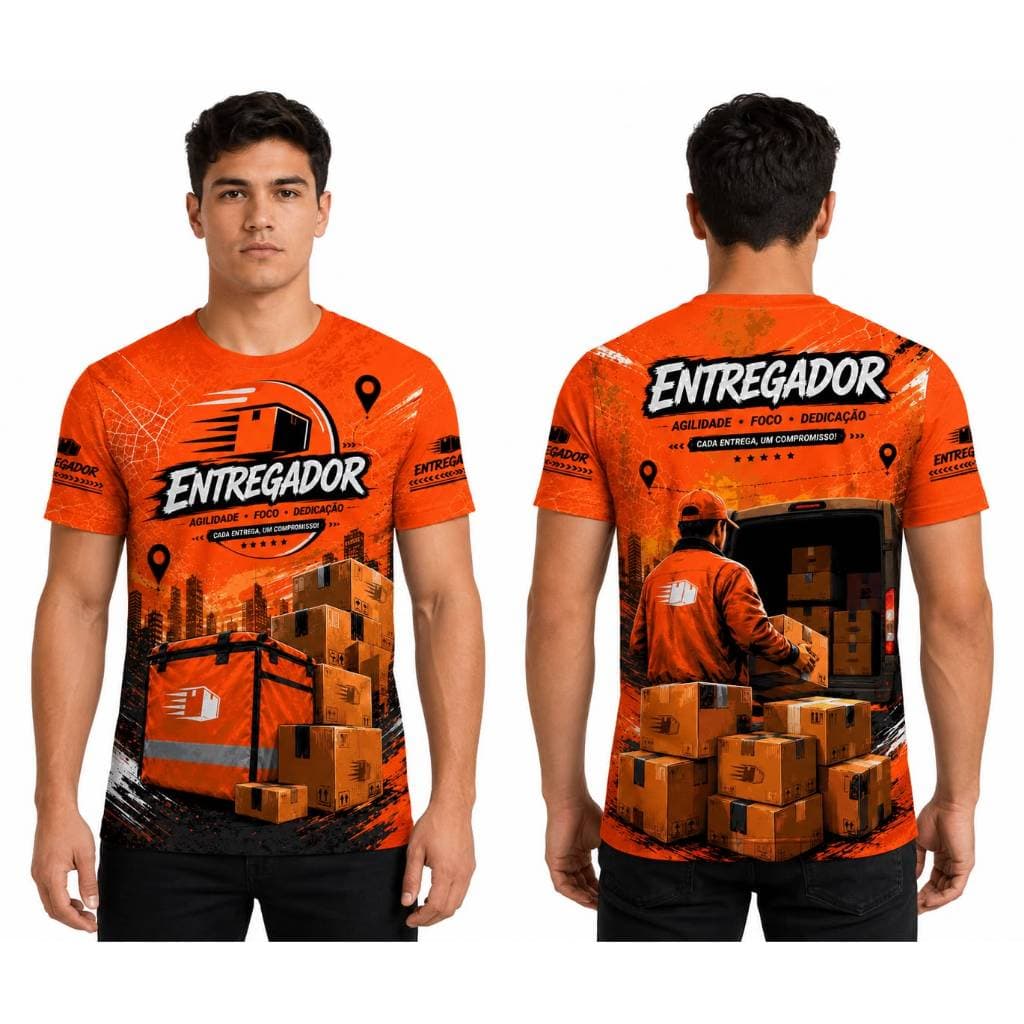 Camisa Camiseta Entregador Manga Curta uniforme trabalho