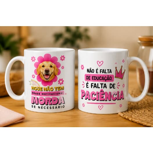 Caneca Engraçada Hoje Não Tem Frase Motivacional Morda se Necessário 325ml Presente Criativo