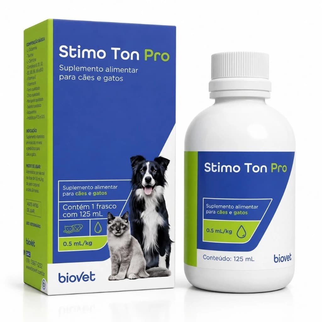 Suplemento Vitamínico 125ml para Cães Gatos Aumenta Apetite Energia Recuperação