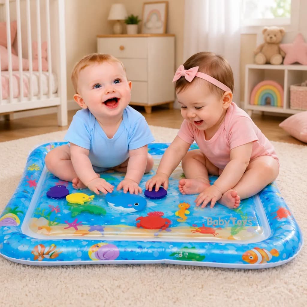 Tapete De Agua Inflável Atividades Almofada Infantil Bebê Sensorial Coordenação Motora Baby Toys