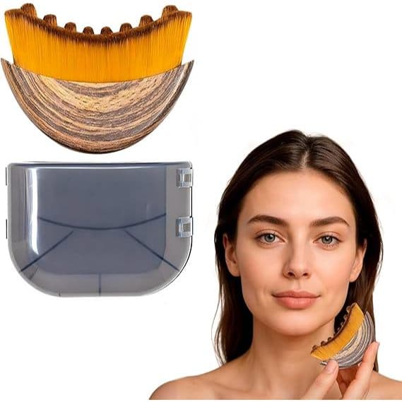 Escova Facial de Contorno Linfático - Design Ergonômico e Cerdas Ultramacias para Uso Diário