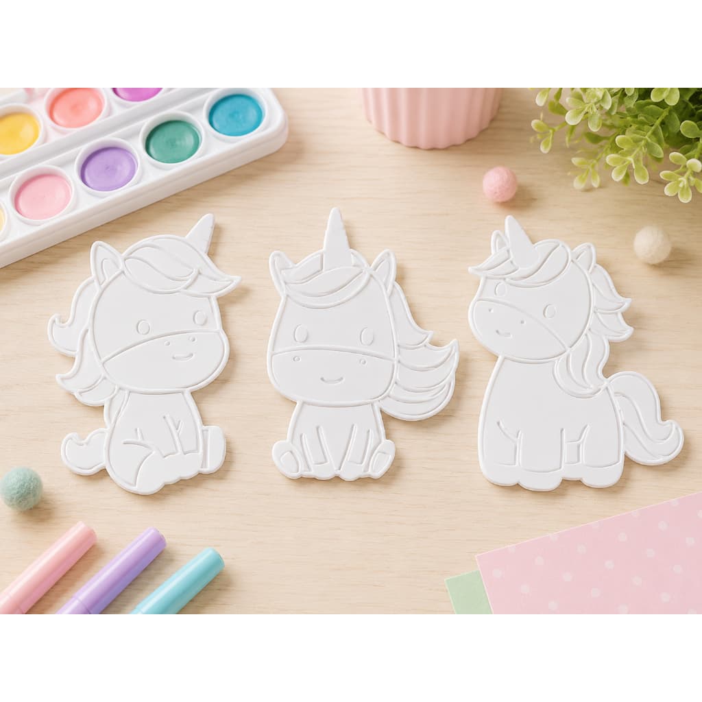 Kit Reutilizável para Pintar Unicórnio Infantil I Tinta D’Água