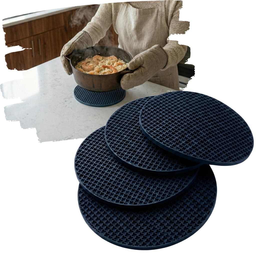 Kit Descanso De Panela Silicone TPU Resistente Térmico Suporte para Colocar Panelas na Mesa Protetor para Panela Quente