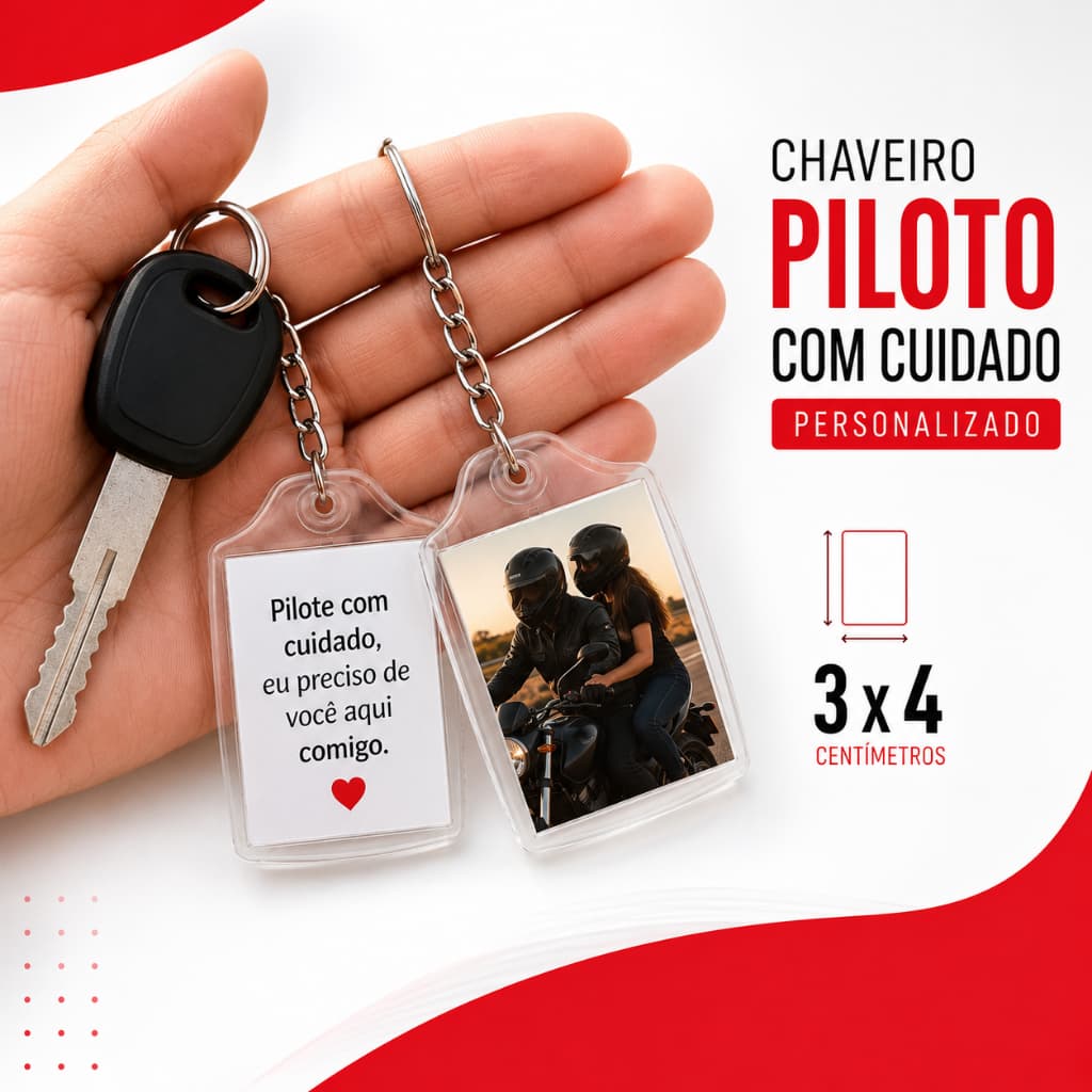 Chaveiro Personalizado Pilote/Diriga com Cuidado - ENVIO IMEDIATO