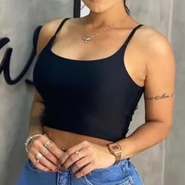 CROPPED FEMININO ALÇA FINA - MODA BLOGUEIRA CASUAL E FITNESS