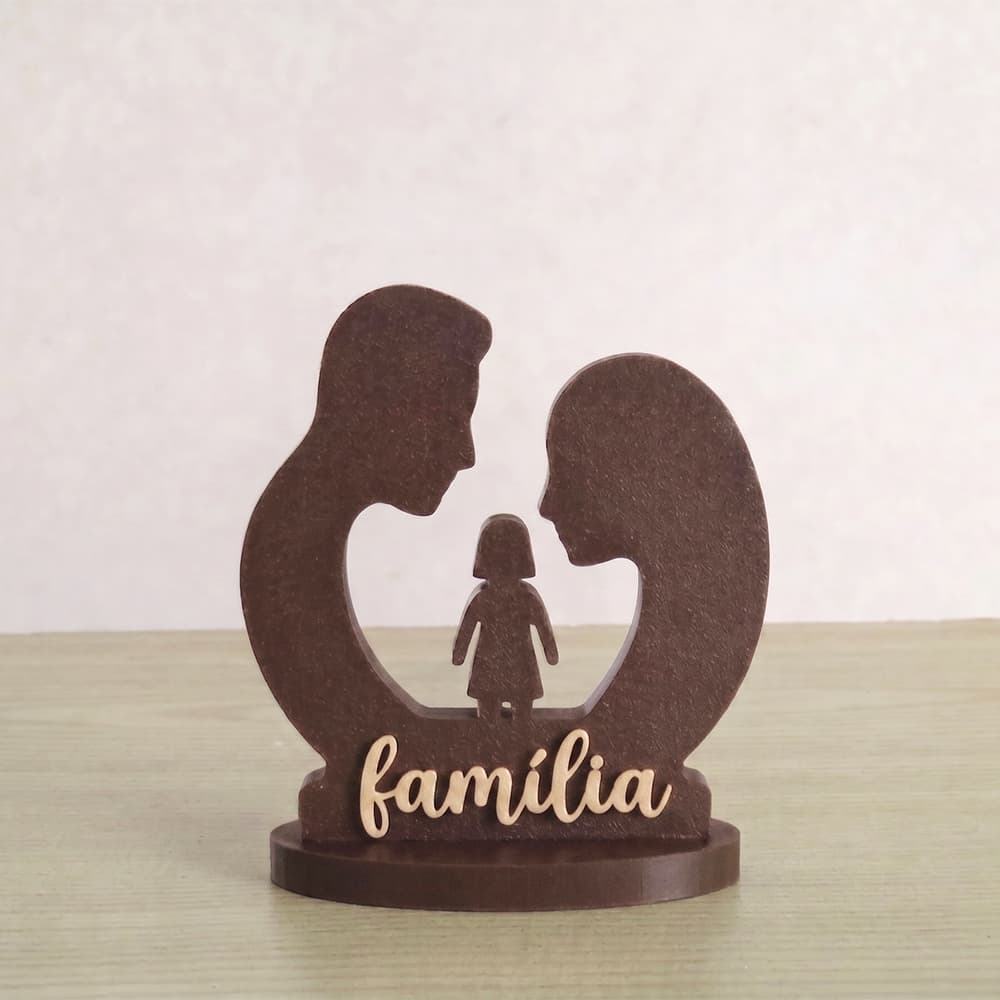 Enfeite Escultura Família Decorativa Mesa Sala Minimalista