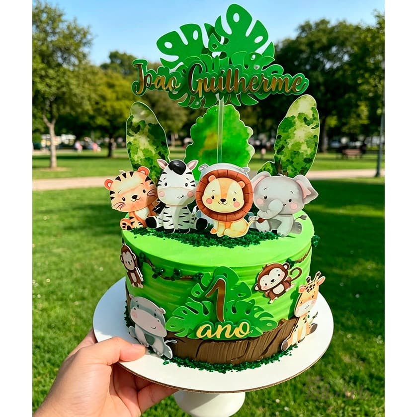 Topo de Bolo Safari | Personalizado