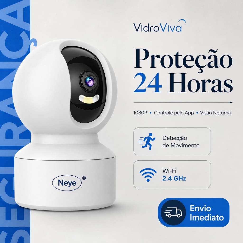 Câmera de Segurança Residencial Wi-Fi com Alerta de Movimento Visão Noturna e Controle Remoto