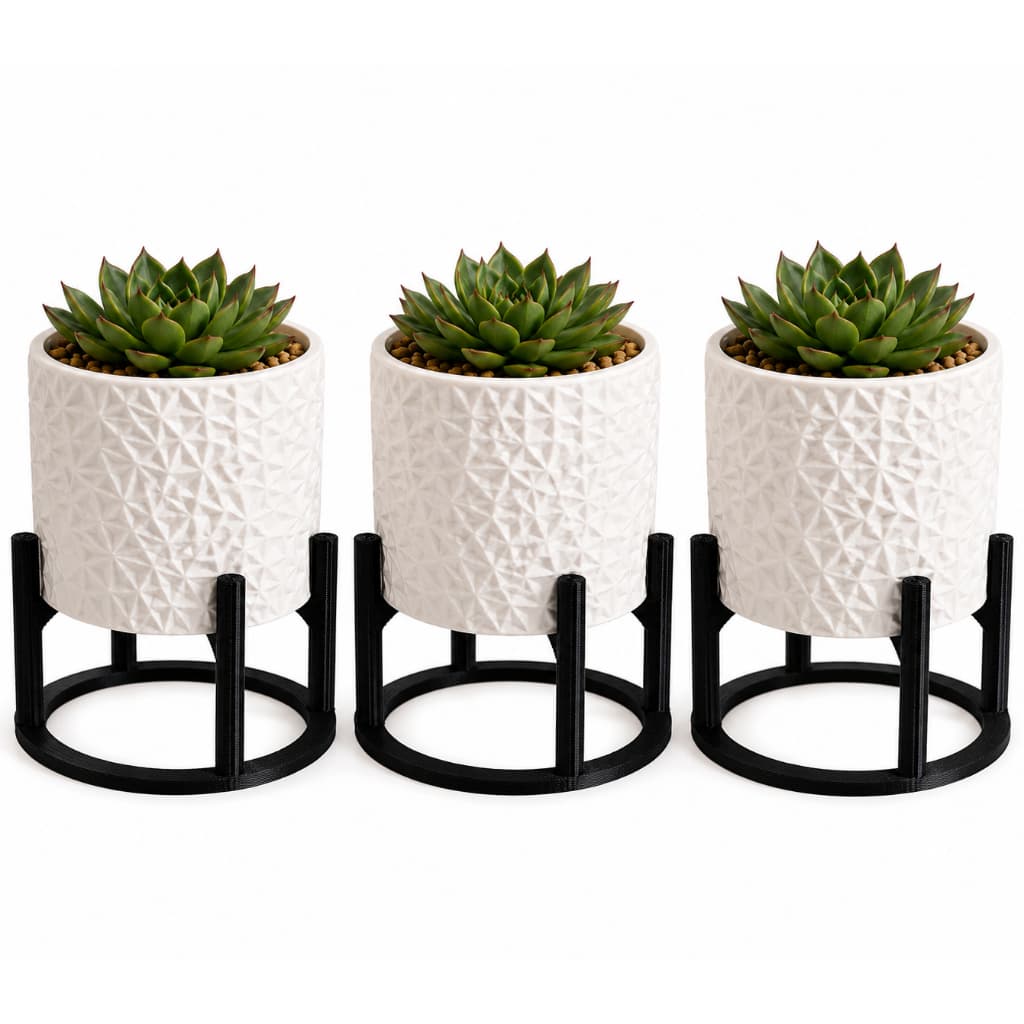 Kit 3 Vasos Cachepot Suspenso Decorativo Para Suculentas Cactos Ervas Flores Sem Planta
