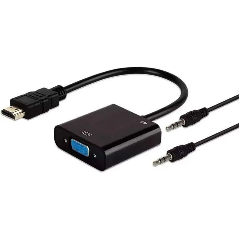 Conversor HDMI para VGA - Plug & Play, Áudio P2, Sem Alimentação Externa