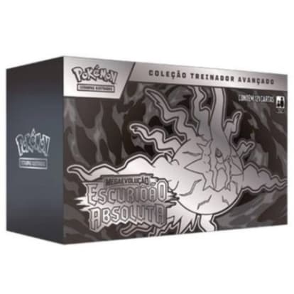 Box Coleção Treinador Avançado ETB e Combo de Booster Pokémon TCG Escuridão Absoluta, Mega Darkrai, Mega Chandelure